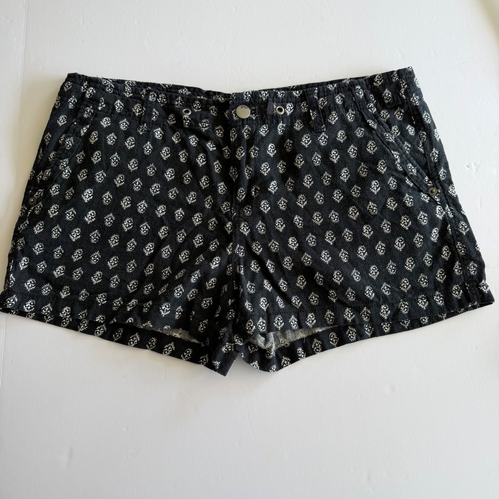 Gap Womens Navy White Print Casual Shorts Size 10 Boho Summer Pockets